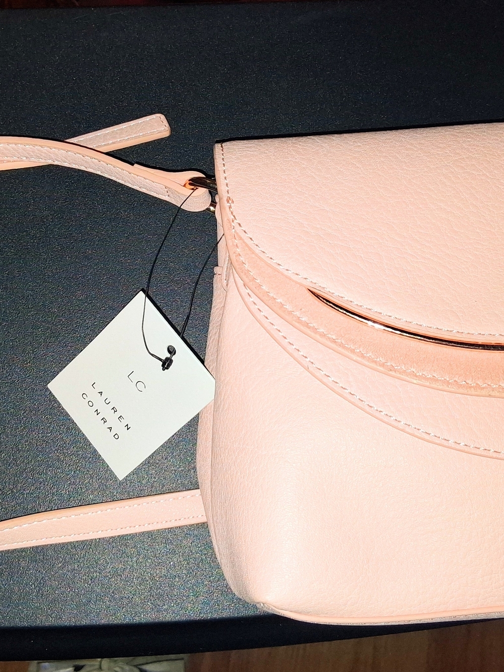 LC Lauren Conrad Light Blush Pink Crossbody Bag with Gold Accent